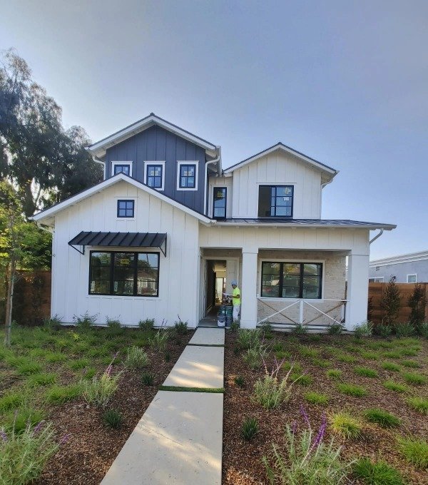 Carefully prepped and repainted ranch home exterior